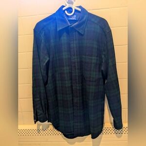 Pendleton Wool Black Watch Button Down Shirt L